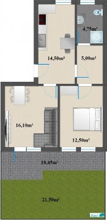 zoom immagine (Appartamento 74 mq, soggiorno, 1 camera)